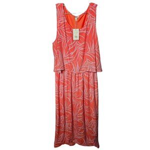 Marissa Olivia Coral Sleeveless Maxi Dress Elastic Waist & Layered Bodice Size 3